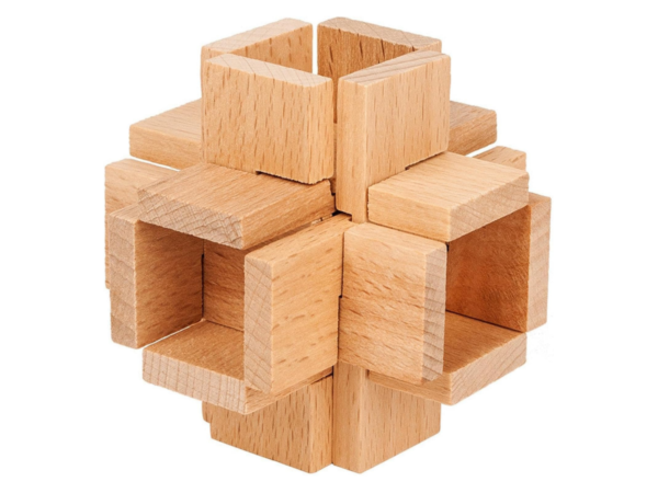 Mittelbuchstaben Kongming Schloss Holz Knobelspiel