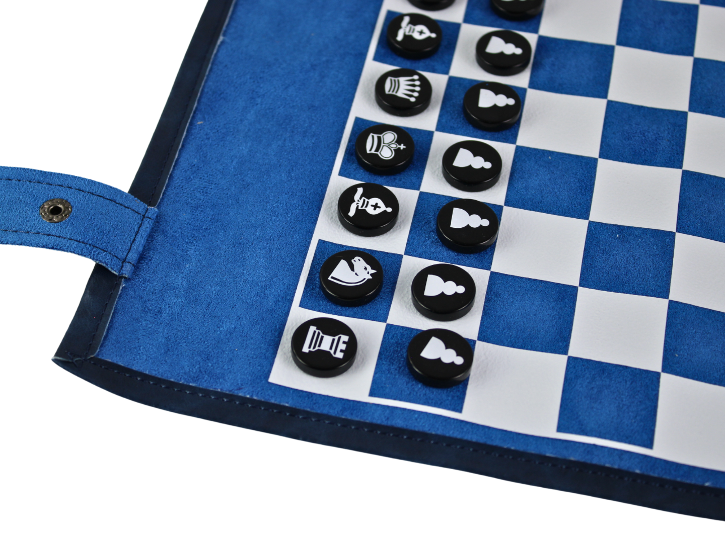 Blaues Reise-Schachset zum Aufrollen, 13 Zoll – Bild 6