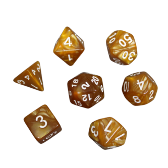Honey Gold Marmoriertes DND-Wurfelset, 7-teiliges Wurfelset fur Rollenspiele