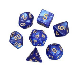 Konigsblau Marmoriertes DND-Wurfelset, 7-teiliges Wurfelset, Rollenspiel-Wurfel
