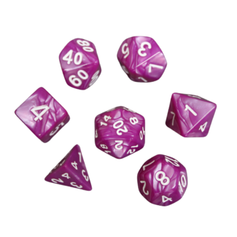 Mulberry Pink Marmoriertes DND-Wurfelset, 7-teiliges Wurfelset, Rollenspiel-Wurfel