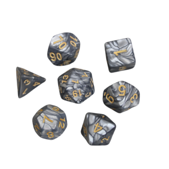 Graphen Grau Marmoriertes DND-Wurfelset, 7-teiliges Wurfelset, Rollenspiel-Wurfel