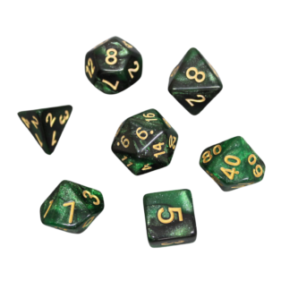 Smaragdgrun Marmoriertes DND-Wurfelset, 7-teiliges Wurfelset, Rollenspiel-Wurfel