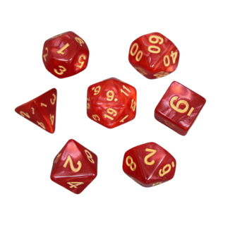 Kardinalrot Marmoriertes DND-Wurfelset, 7-teiliges Wurfelset fur Rollenspiele