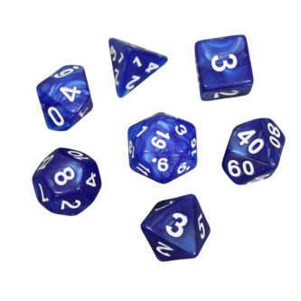 Elektrisch Blau Marmoriertes DND-Wurfelset, 7-teiliges Wurfelset fur Rollenspiele