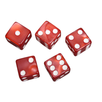 Scarlet Red 16 mm D6 Wurfel fur Rollenspiele mit Weien Punkten