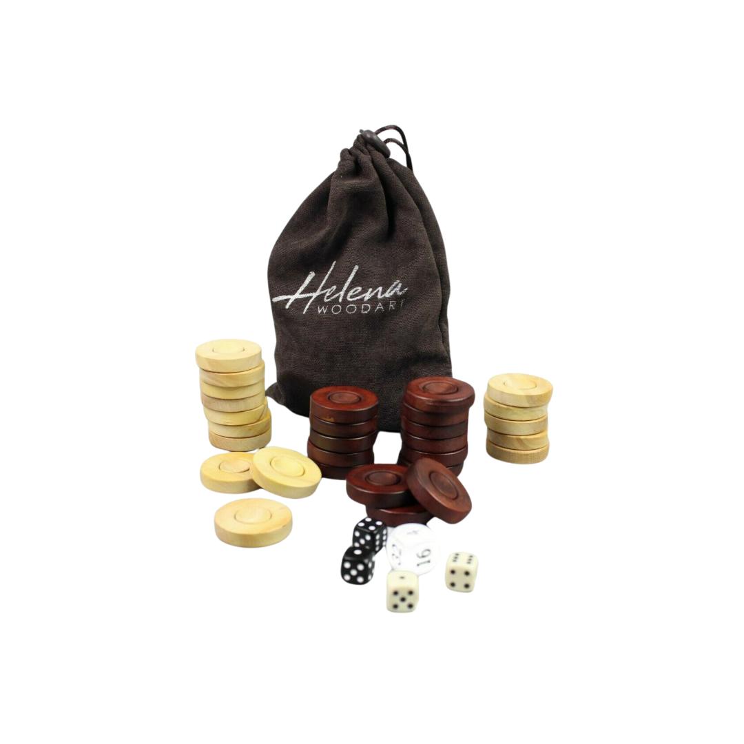 Holz Helena Backgammon-Steine 30 mm – Bild 2