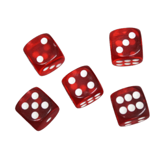 Transluzent Rote 14 mm D6 Wurfel fur Rollenspiele mit Weien Punkten